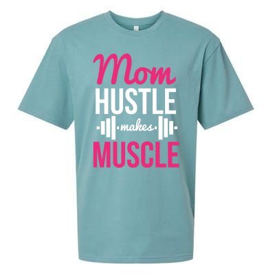 Mom Hustle Makes Muscle Funny Mother Fitness Rhyme Workout Funny Gift Sueded Cloud Jersey T-Shirt