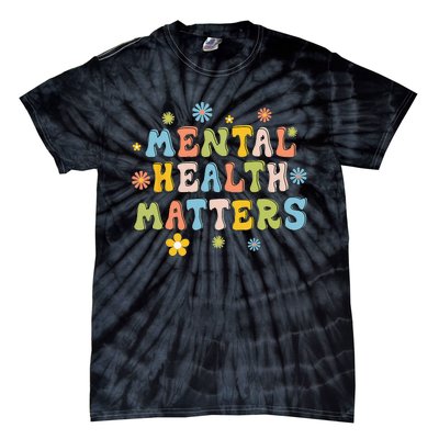 Mental Health Matters Brain Illness Mental Awareness Retro Tie-Dye T-Shirt