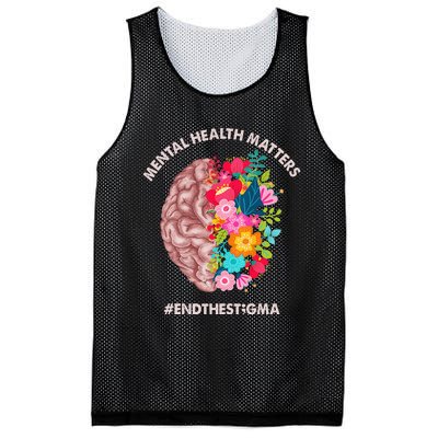 Mental Health Matters Awareness Month End The Stigma Mesh Reversible Basketball Jersey Tank