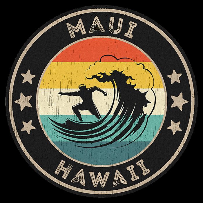 Maui Hawaii Maui Surfer Wo Maui Button