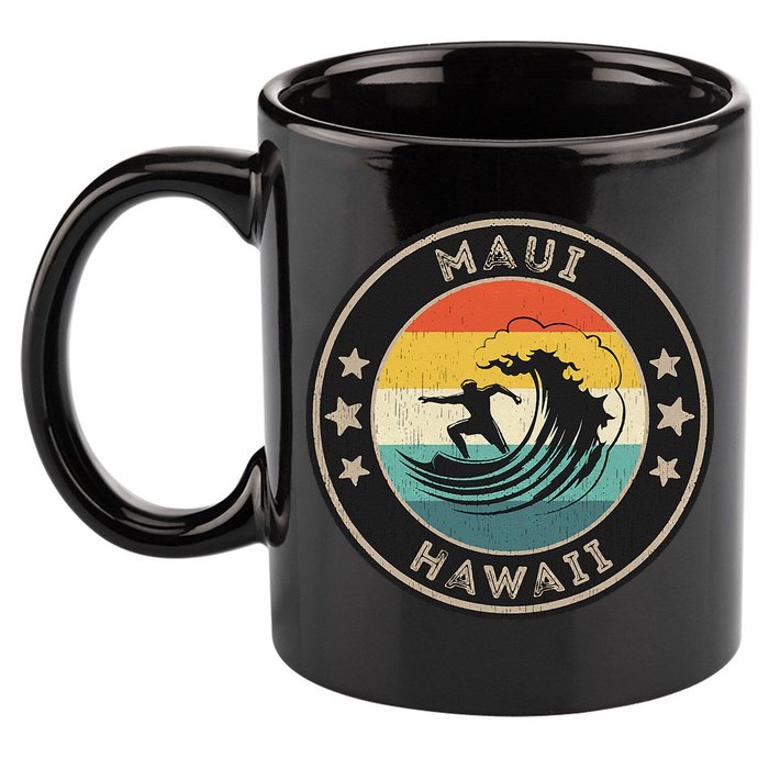 Maui Hawaii Maui Surfer Wo Maui 11oz C Handle Ceramic Mug