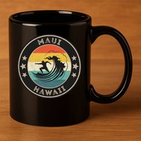 Maui Hawaii Maui Surfer Wo Maui 11oz C Handle Ceramic Mug