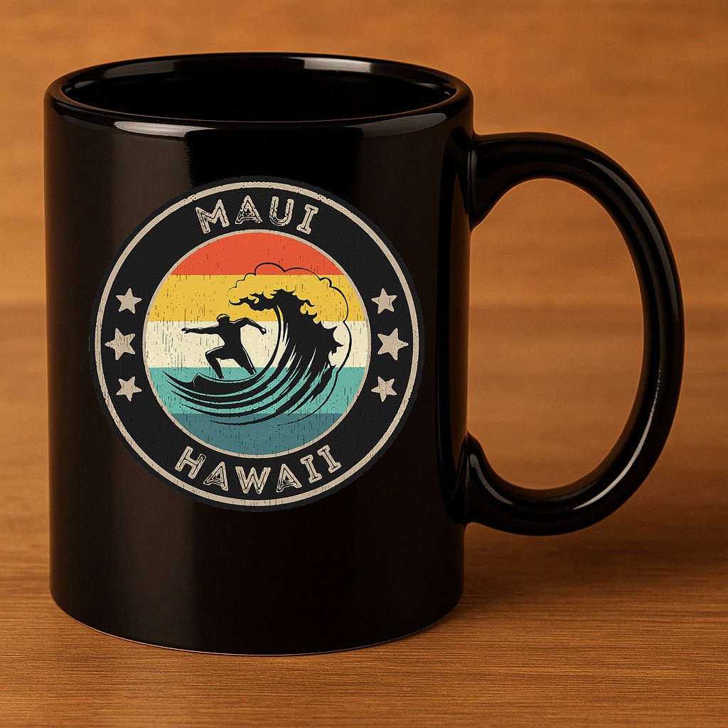 Maui Hawaii Maui Surfer Wo Maui 11oz C Handle Ceramic Mug