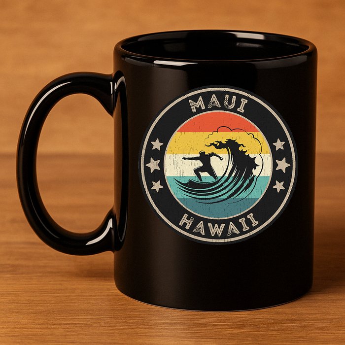 Maui Hawaii Maui Surfer Wo Maui 11oz C Handle Ceramic Mug