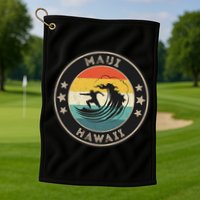 Maui Hawaii Maui Surfer Wo Maui Golf Towel