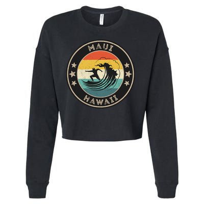 Maui Hawaii Maui Surfer Wo Maui Cropped Pullover Crew
