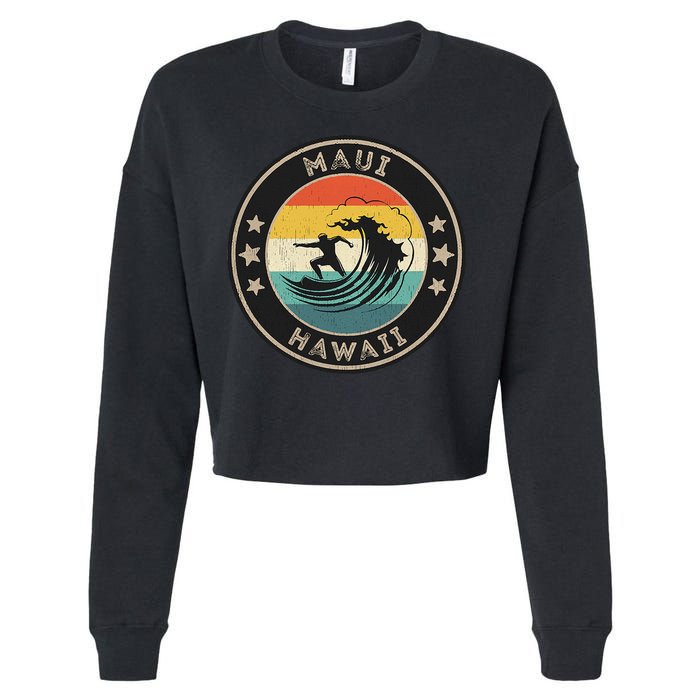 Maui Hawaii Maui Surfer Wo Maui Cropped Pullover Crew