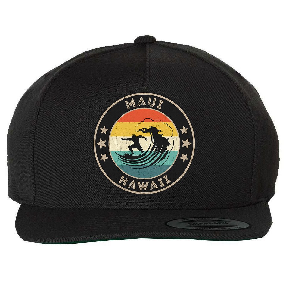 Maui Hawaii Maui Surfer Wo Maui Wool Snapback Cap