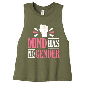 Mind Has No Gender Hu Rights Gender Equality Feminist Gift Women's Racerback Cropped Tank