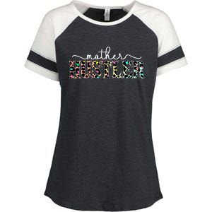 Mother Hustler Neon Cheetah Print Gift For Mom Enza Ladies Jersey Colorblock Tee