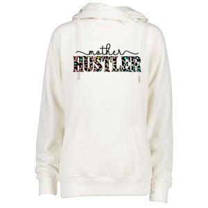 Mother Hustler Neon Cheetah Print Gift For Mom Womens Funnel Neck Pullover Hood