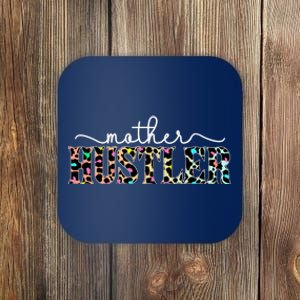 Mother Hustler Neon Cheetah Print Gift For Mom Coaster