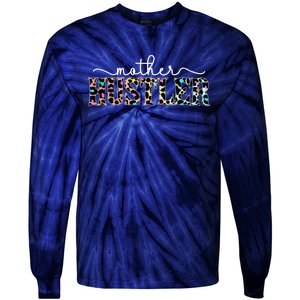 Mother Hustler Neon Cheetah Print Gift For Mom Tie-Dye Long Sleeve Shirt