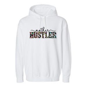 Mother Hustler Neon Cheetah Print Gift For Mom Garment-Dyed Fleece Hoodie