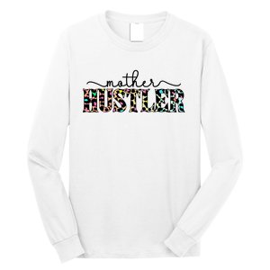 Mother Hustler Neon Cheetah Print Gift For Mom Long Sleeve Shirt