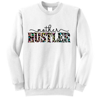 Mother Hustler Neon Cheetah Print Gift For Mom Sweatshirt