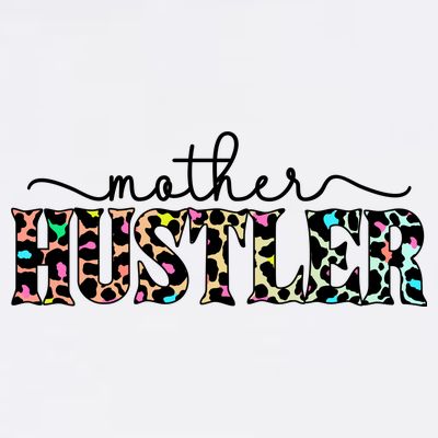 Mother Hustler Neon Cheetah Print Gift For Mom T-Shirt