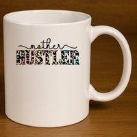 Mother Hustler Neon Cheetah Print Gift For Mom 11oz C Handle Ceramic Mug
