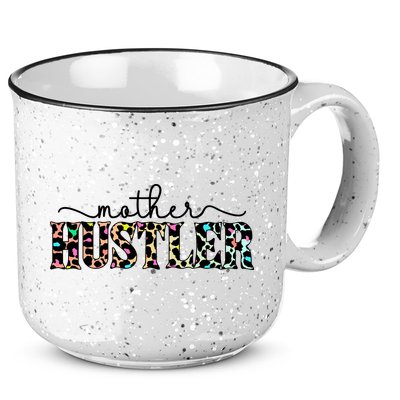 Mother Hustler Neon Cheetah Print Gift For Mom 15oz Campfire Ceramic Mug