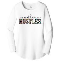 Mother Hustler Neon Cheetah Print Gift For Mom Women's Perfect Tri Tunic Long Sleeve Shirt