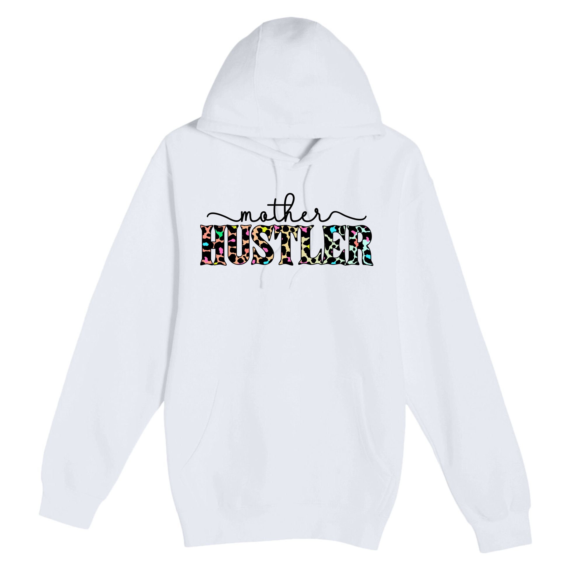 Mother Hustler Neon Cheetah Print Gift For Mom Premium Pullover Hoodie