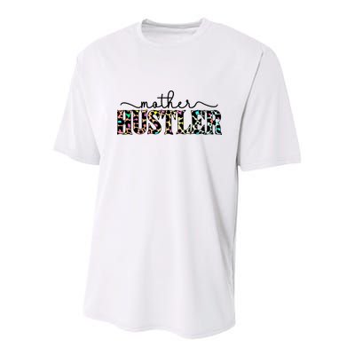 Mother Hustler Neon Cheetah Print Gift For Mom Youth Performance Sprint T-Shirt