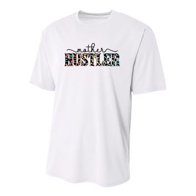 Mother Hustler Neon Cheetah Print Gift For Mom Youth Performance Sprint T-Shirt