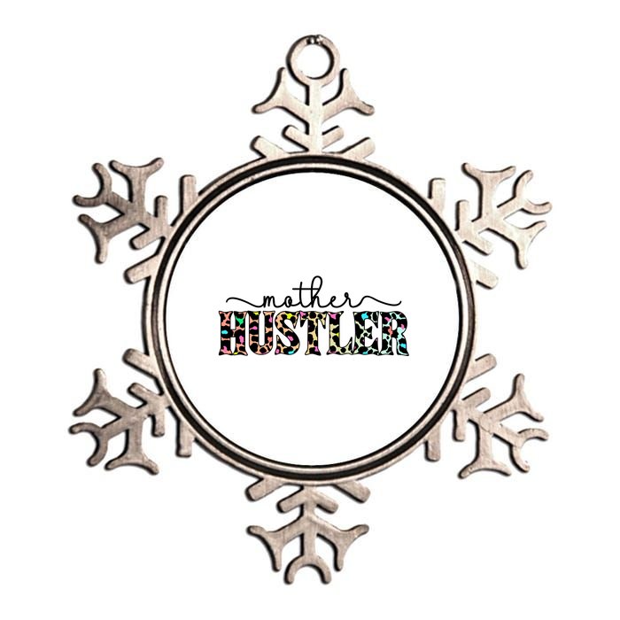 Mother Hustler Neon Cheetah Print Gift For Mom Metallic Star Ornament