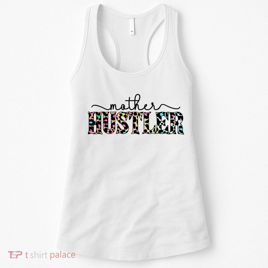 Mother Hustler Neon Cheetah Print Gift For Mom Womens Tank Top