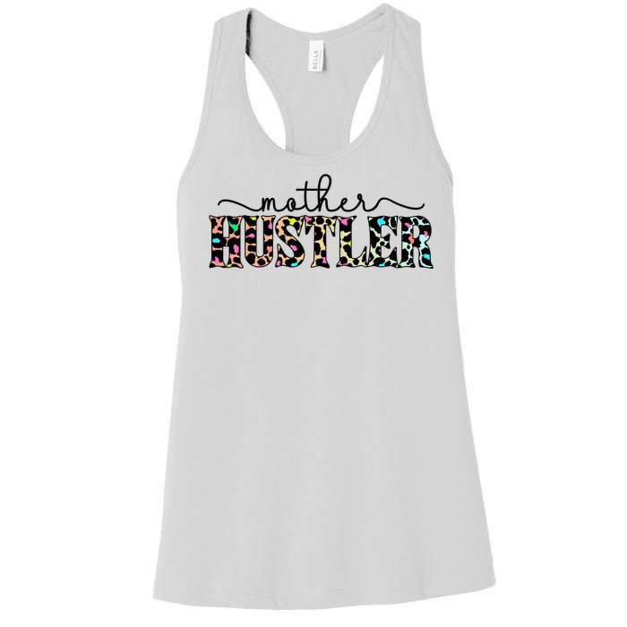 Mother Hustler Neon Cheetah Print Gift For Mom Women's Racerback Tank