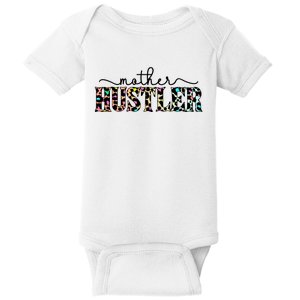 Mother Hustler Neon Cheetah Print Gift For Mom Baby Bodysuit