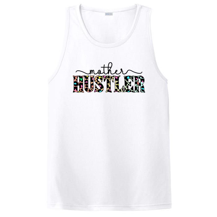 Mother Hustler Neon Cheetah Print Gift For Mom PosiCharge Competitor Tank