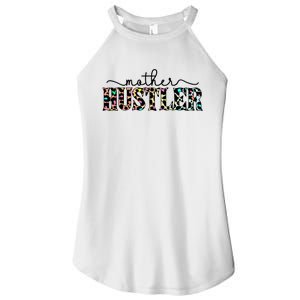 Mother Hustler Neon Cheetah Print Gift For Mom Women's Perfect Tri Rocker Tank