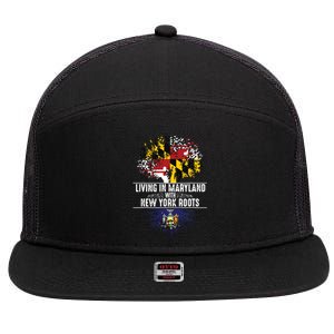 Maryland Home New York Roots State Tree Flag Love Gift 7 Panel Mesh Trucker Snapback Hat