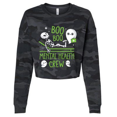 Mental Health Nurse Psych Boo Boo Crew Nursing Halloween Cropped Pullover Crew