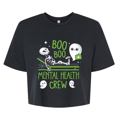 Mental Health Nurse Psych Boo Boo Crew Nursing Halloween Bella+Canvas Jersey Crop Tee