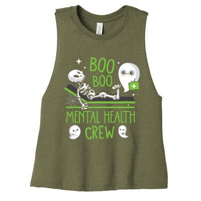 Mental Health Nurse Psych Boo Boo Crew Nursing Halloween Women's Racerback Cropped Tank