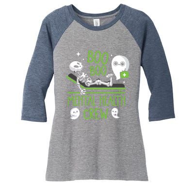 Mental Health Nurse Psych Boo Boo Crew Nursing Halloween Women's Tri-Blend 3/4-Sleeve Raglan Shirt