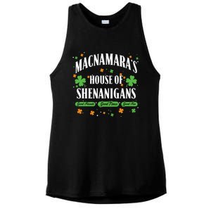 Mcnamara House Of Shenanigans Personalized St Patricks Day Cool Gift Ladies PosiCharge Tri-Blend Wicking Tank