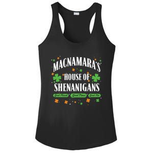 Mcnamara House Of Shenanigans Personalized St Patricks Day Cool Gift Ladies PosiCharge Competitor Racerback Tank