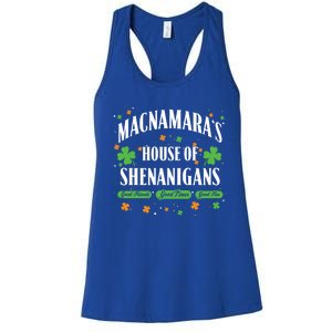 Mcnamara House Of Shenanigans Personalized St Patricks Day Cool Gift Women's Racerback Tank