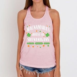 Mcnamara House Of Shenanigans Personalized St Patricks Day Cool Gift Women's Knotted Racerback Tank