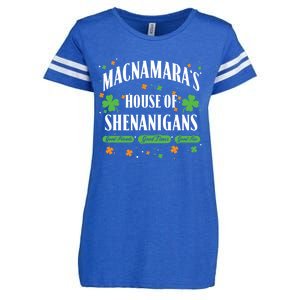 Mcnamara House Of Shenanigans Personalized St Patricks Day Cool Gift Enza Ladies Jersey Football T-Shirt