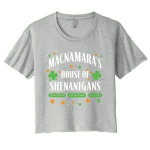 Mcnamara House Of Shenanigans Personalized St Patricks Day Cool Gift Women's Crop Top Tee