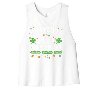 Mcnamara House Of Shenanigans Personalized St Patricks Day Cool Gift Women's Racerback Cropped Tank