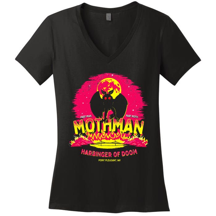 Mothman Harbinger Of Doom! Women's V-Neck T-Shirt