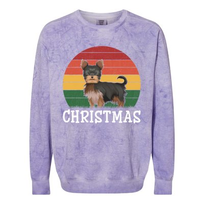 Matching Holiday Outfits Retro Yorkshire Terrier Christmas Gift Colorblast Crewneck Sweatshirt