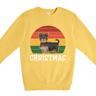 Matching Holiday Outfits Retro Yorkshire Terrier Christmas Gift Premium Crewneck Sweatshirt