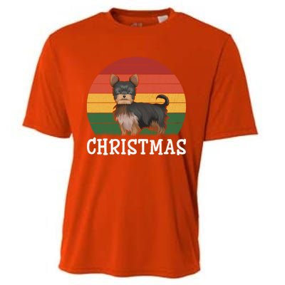 Matching Holiday Outfits Retro Yorkshire Terrier Christmas Gift Cooling Performance Crew T-Shirt