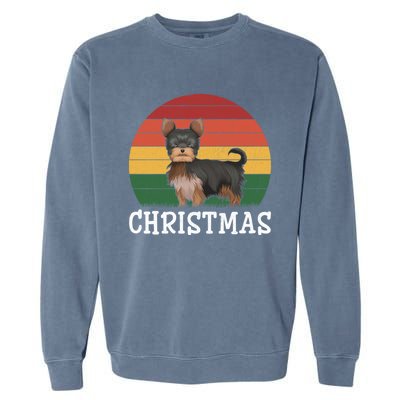 Matching Holiday Outfits Retro Yorkshire Terrier Christmas Gift Garment-Dyed Sweatshirt